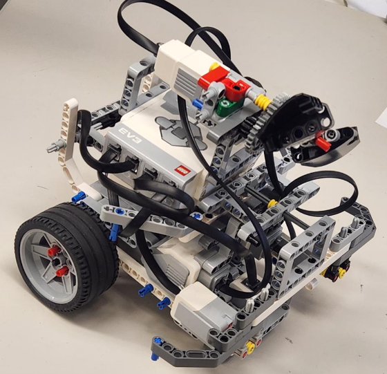 LEGO EV3 robot navigating a course in the second robotics project